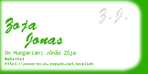 zoja jonas business card
